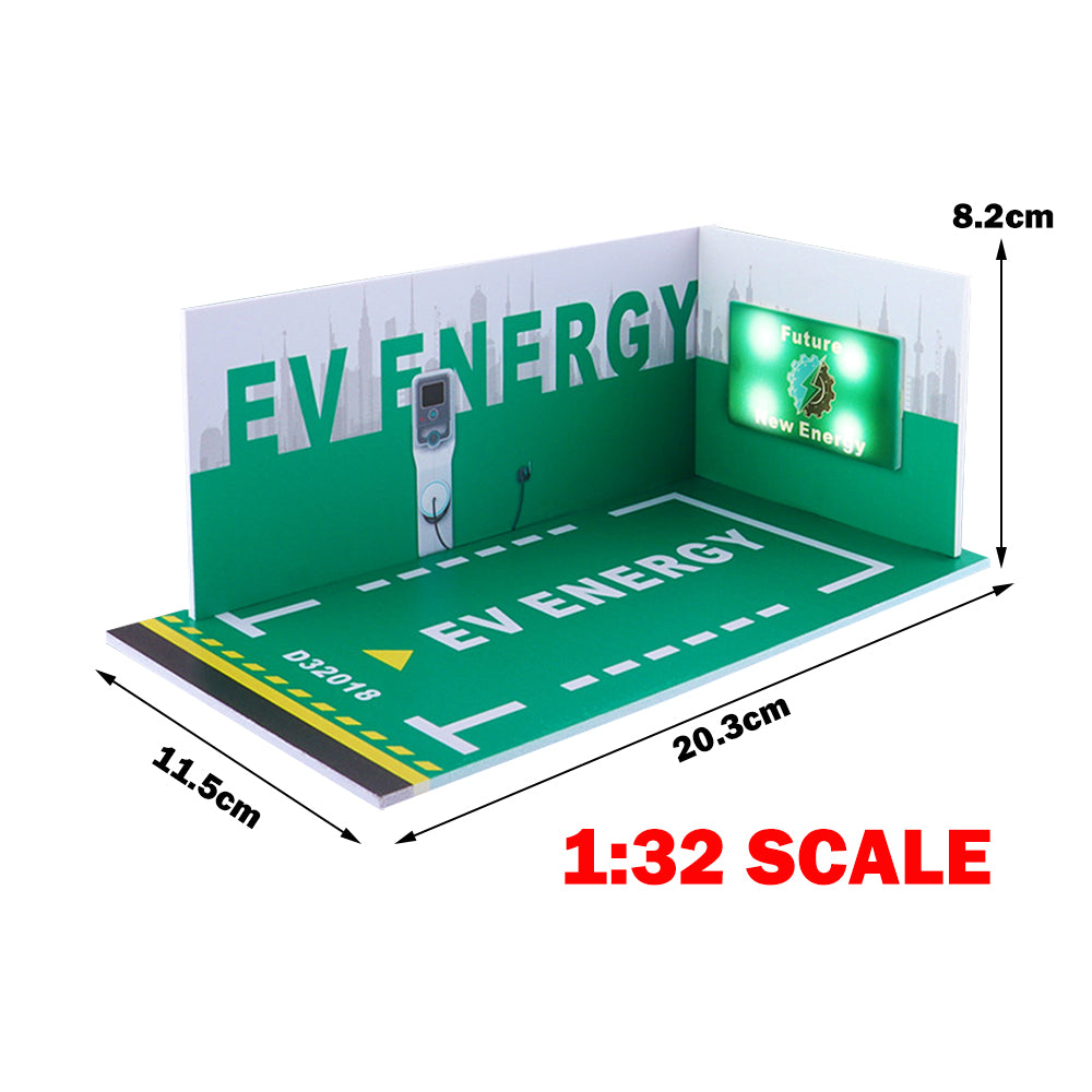 1:32 Scale Diorama Car Garage Model LED Lighting Car Parking Lot Background Model