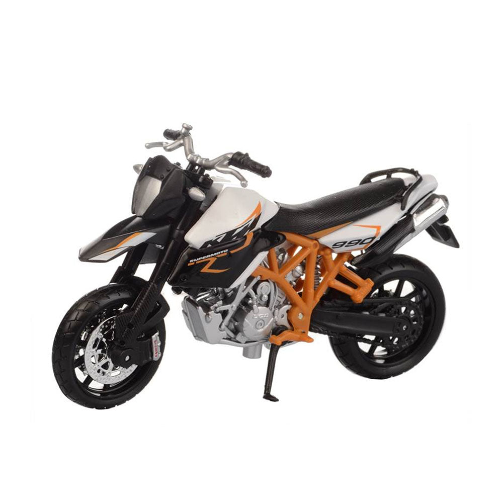 Bburago 1:18 Scale KTM 990 Supermoto R White Orange Diecast Model Toy Replicas
