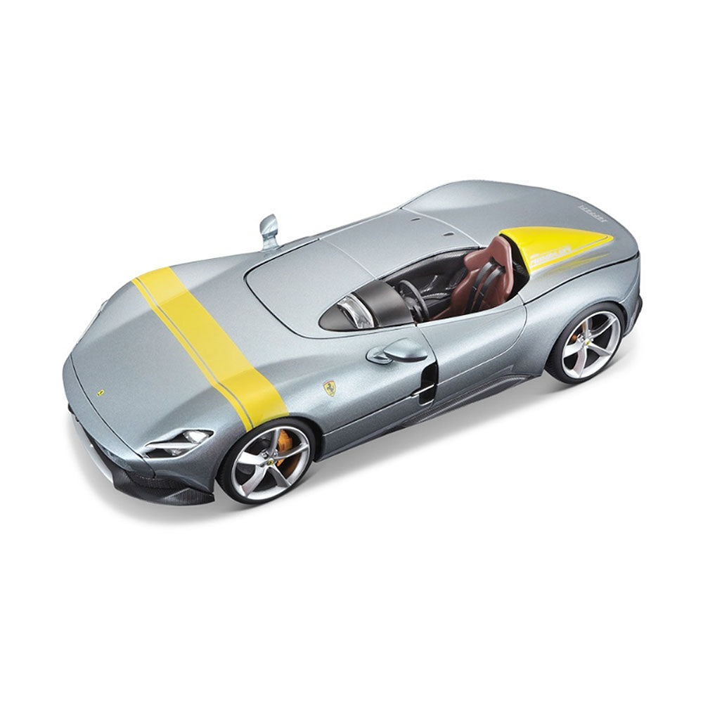 Bburago 1:18 Scale Ferrari Race & Play Monza SP1 Silver Diecast Model Car