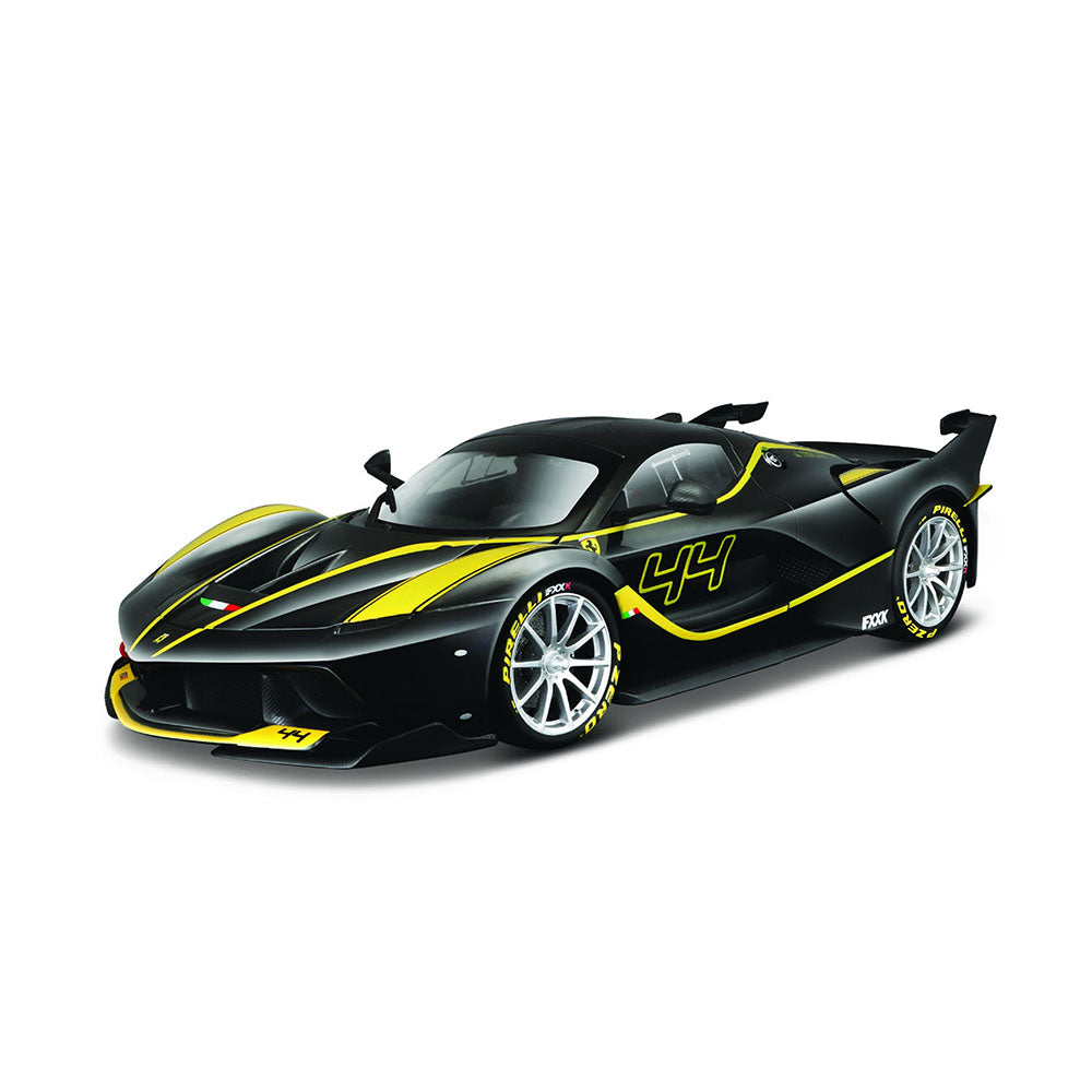 Bburago 1:18 Scale Ferrari FXX K #44 Black With Yellow Stripes Diecast Car Model