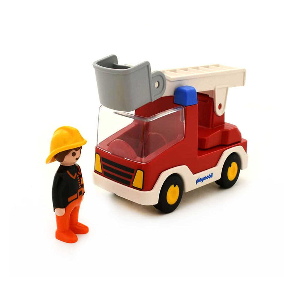 Playmobil 1.2.3 Ladder Unit Fire Truck With Fireman Figure Model Toy PMB6967