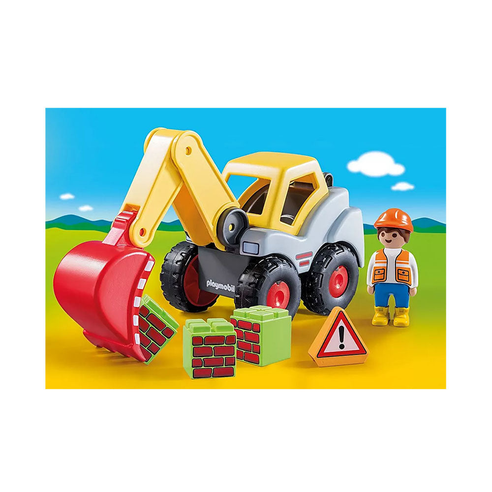 Playmobil 1.2.3 Shovel Excavator Building Set Model Toy Kids Playsets PMB70125