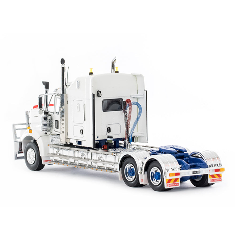 Drake 1:50 Scale Kenworth C509 Sleeper Truck White With Blue Chassis Model Collectible