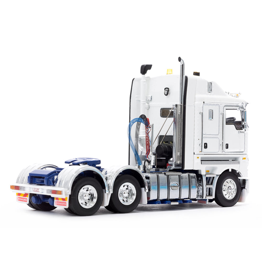 Drake 1:50 Scale Kenworth K200 2.3M Cabin Truck White Blue Chassis Diecast Model