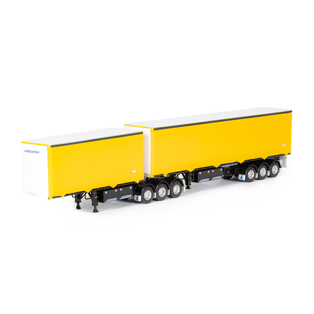Drake 1:50 Scale Eziliner B Double Set Yellow Black Diecast Trailer Model Toy