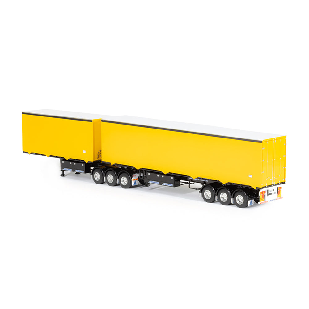 Drake 1:50 Scale Eziliner B Double Set Yellow Black Diecast Trailer Model Toy