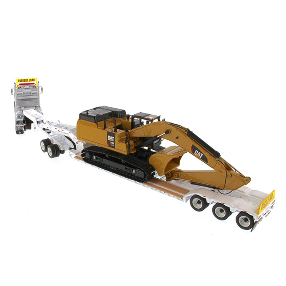 Diecast Masters 1:50 Scale HX520 Tandem Tractor W/ XL120 Trailer & Cat 349F Excavator