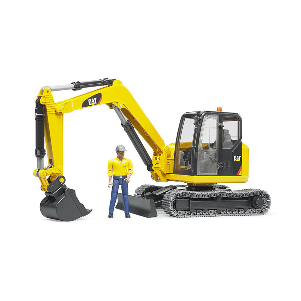 Bruder 1:16 Scale Cat Mini Excavator Construction Model With Worker Toy