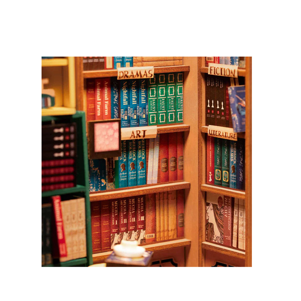 Rolife DIY Book Nook Kit Bookstore With LED Light 3D Wooden DIY Model