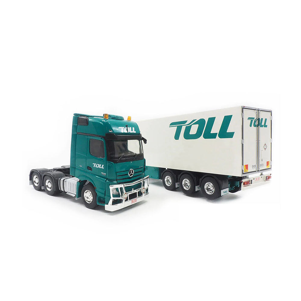 Roadragers 1:50 Scale Mercedes Benz MP04 Truck With Single Reefer Toll Trailer Model