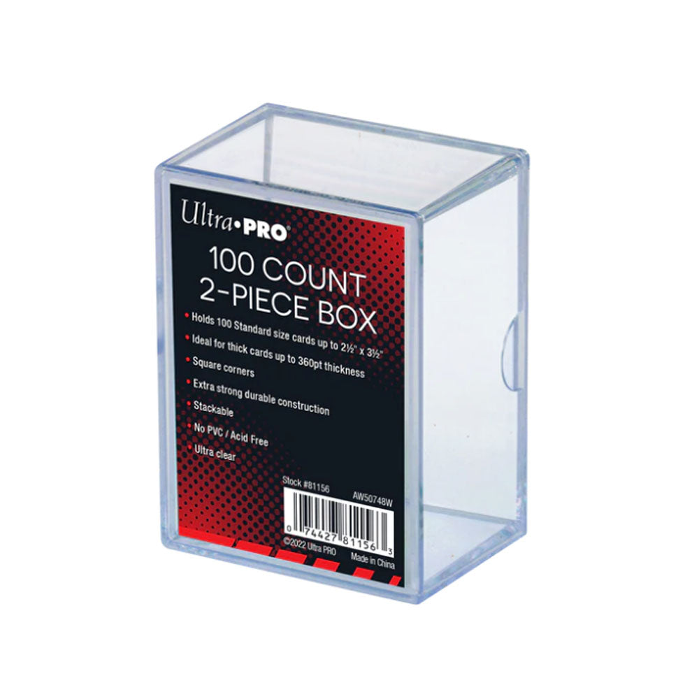 1 x Ultra Pro 100 Count 2-Piece Card Holder Standard Size Clear Storage Box