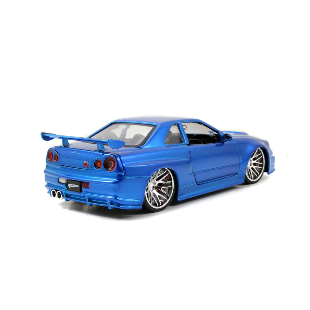 Jada 1:24 Scale Fast & Furious '02 Nissan Skyline GT-R R34 Blue Diecast Model