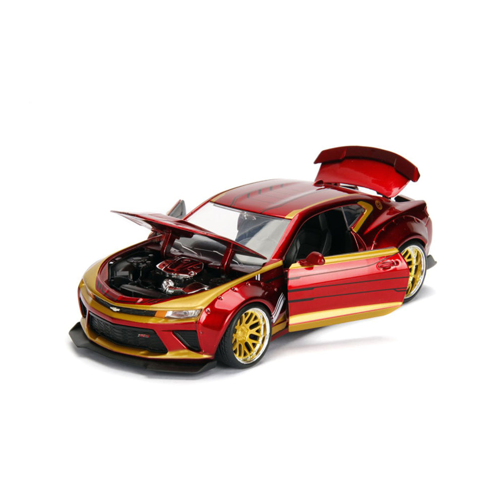Jada 1:24 Scale Marvel Comics Iron Man 2016 Chevy Camero SS Hollywood Rides Car Model