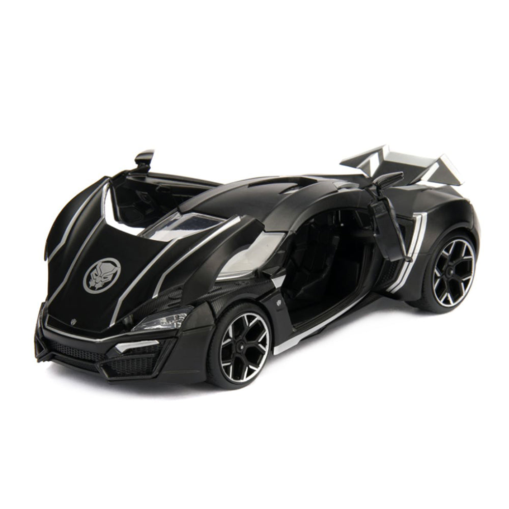 Jada 1:24 Scale Avengers Comics Lykan Hypersport Car & Black Panther Figure Toy