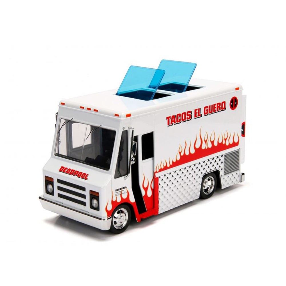 Jada 1:24 Scale Deadpool Comics Food Truck With Deadpool Figure Hollywood Rides Model