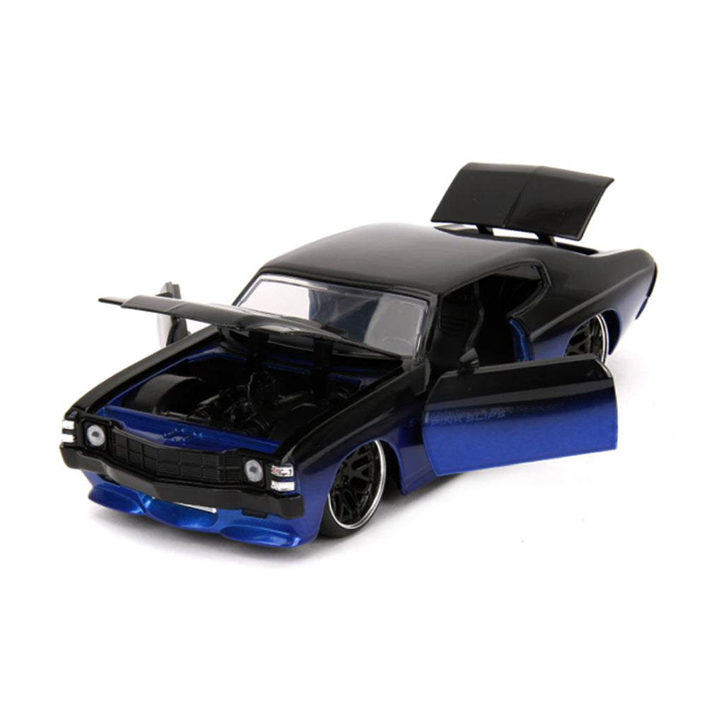 Jada 1:24 Scale Pink Slips 1971 Cheverlot Chevelle SS Blue Black Diecast Car
