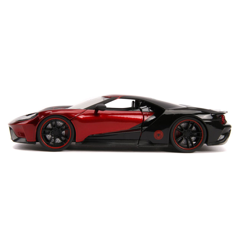 Jada 1:24 Scale Marvel Spider Man Miles Morales With 2017 Ford GT Diecast Model