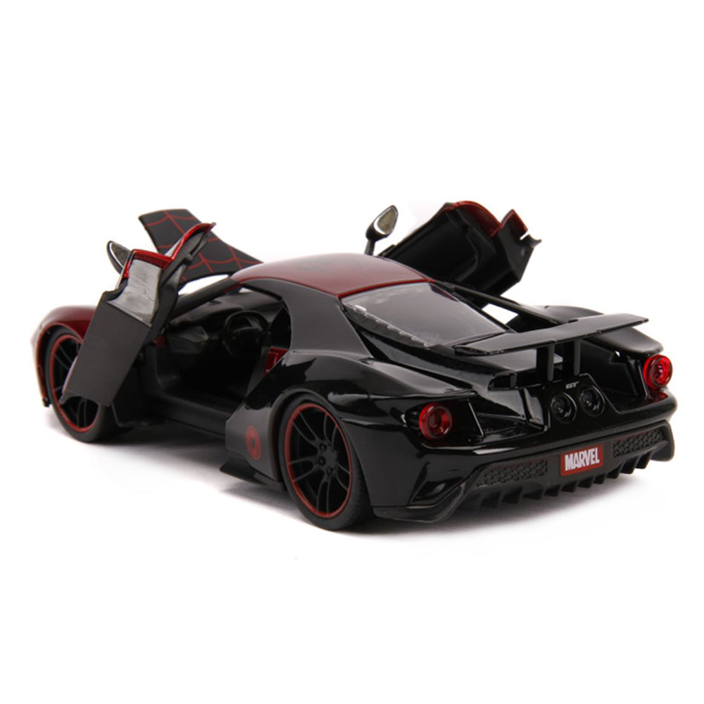 Jada 1:24 Scale Marvel Spider Man Miles Morales With 2017 Ford GT Diecast Model