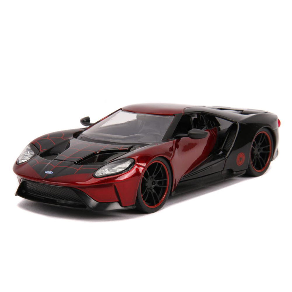 Jada 1:24 Scale Marvel Spider Man Miles Morales With 2017 Ford GT Diecast Model