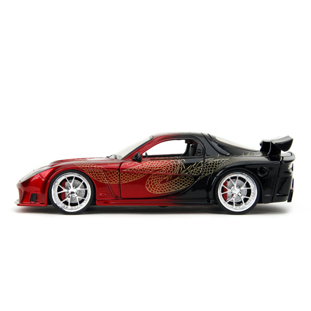Jada 1:24 Scale Pink Slips 1995 Mazda RX7 Widebody Red Black Diecast Model