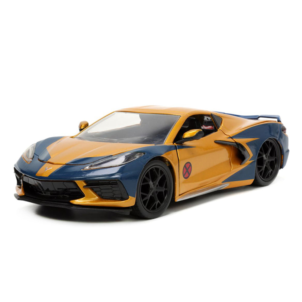 Jada 1:24 Scale Marvel X-Men Wolverine & 2020 Chevy Corvette Stingray Model
