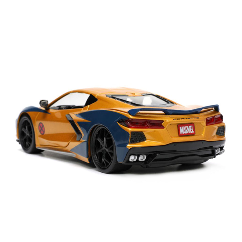 Jada 1:24 Scale Marvel X-Men Wolverine & 2020 Chevy Corvette Stingray Model