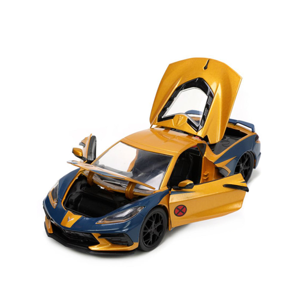 Jada 1:24 Scale Marvel X-Men Wolverine & 2020 Chevy Corvette Stingray Model
