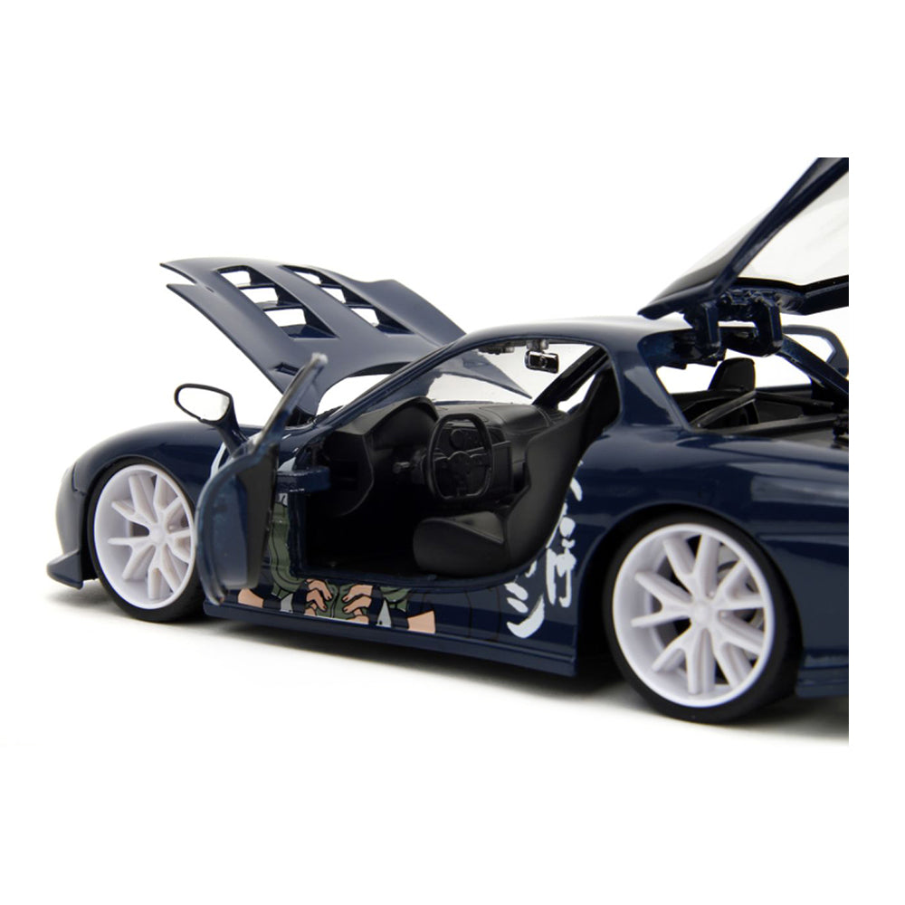 Jada 1:24 Scale Naruto 1993 Mazda RX-7 With Kakashi Hatake Diecast Car Model