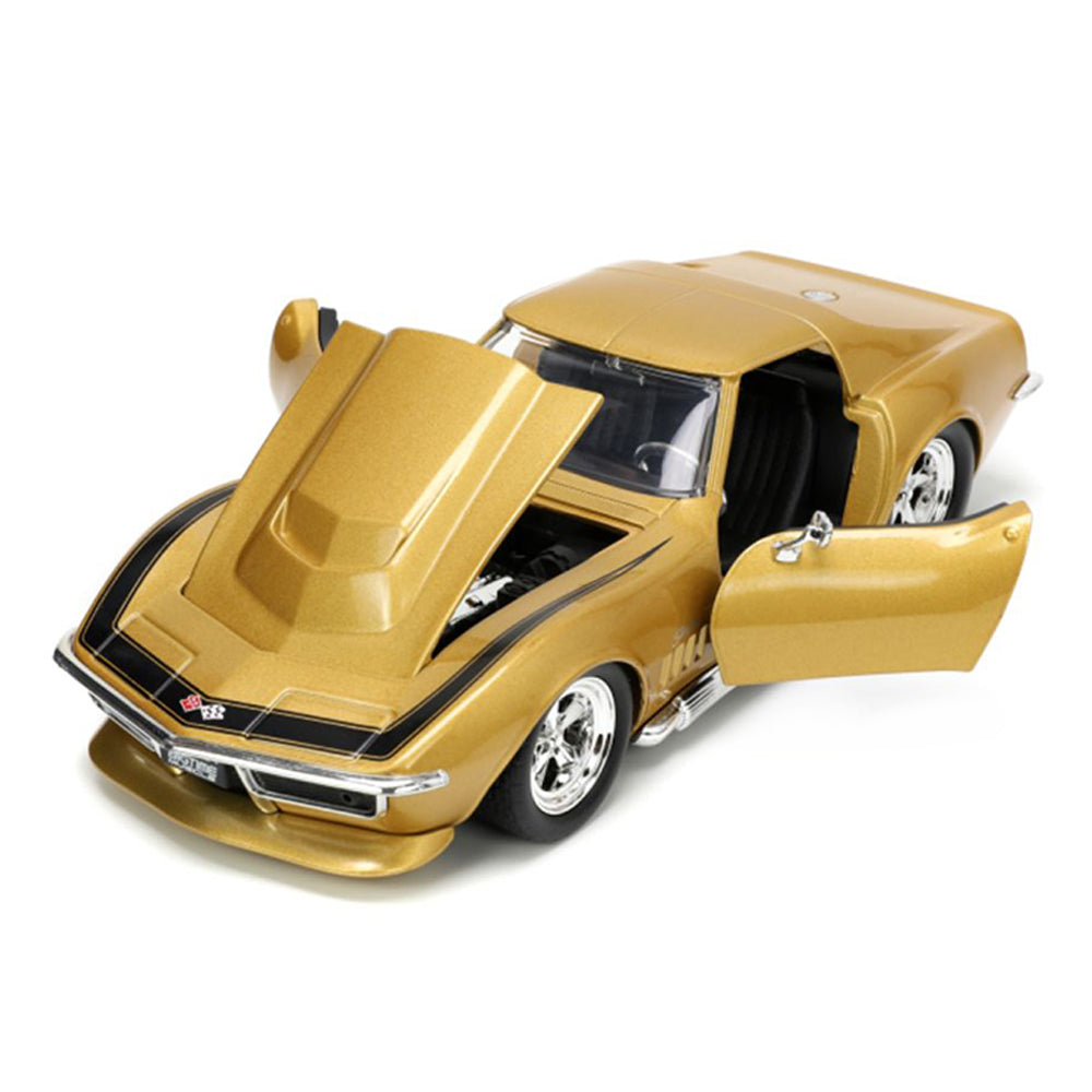 Jada 1:24 Scale Big Time Muscle 1969 Corvette Stingray Gold Diecast Vehicle