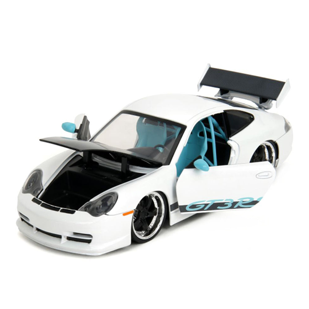 Jada 1:24 Scale Pink Slips Porsche 911 GT3 RS 996 White Blue Diecast Car Model
