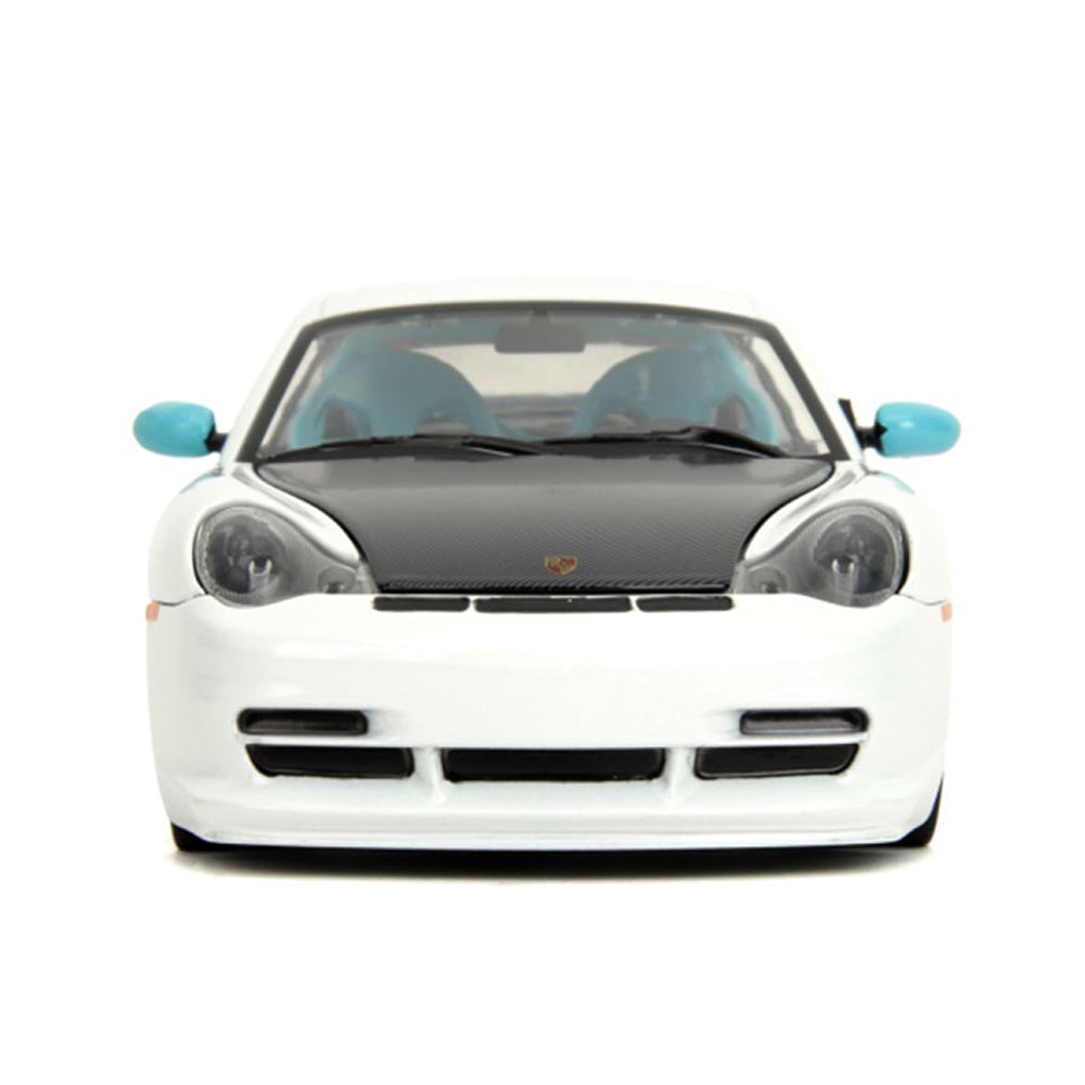 Jada 1:24 Scale Pink Slips Porsche 911 GT3 RS 996 White Blue Diecast Car Model