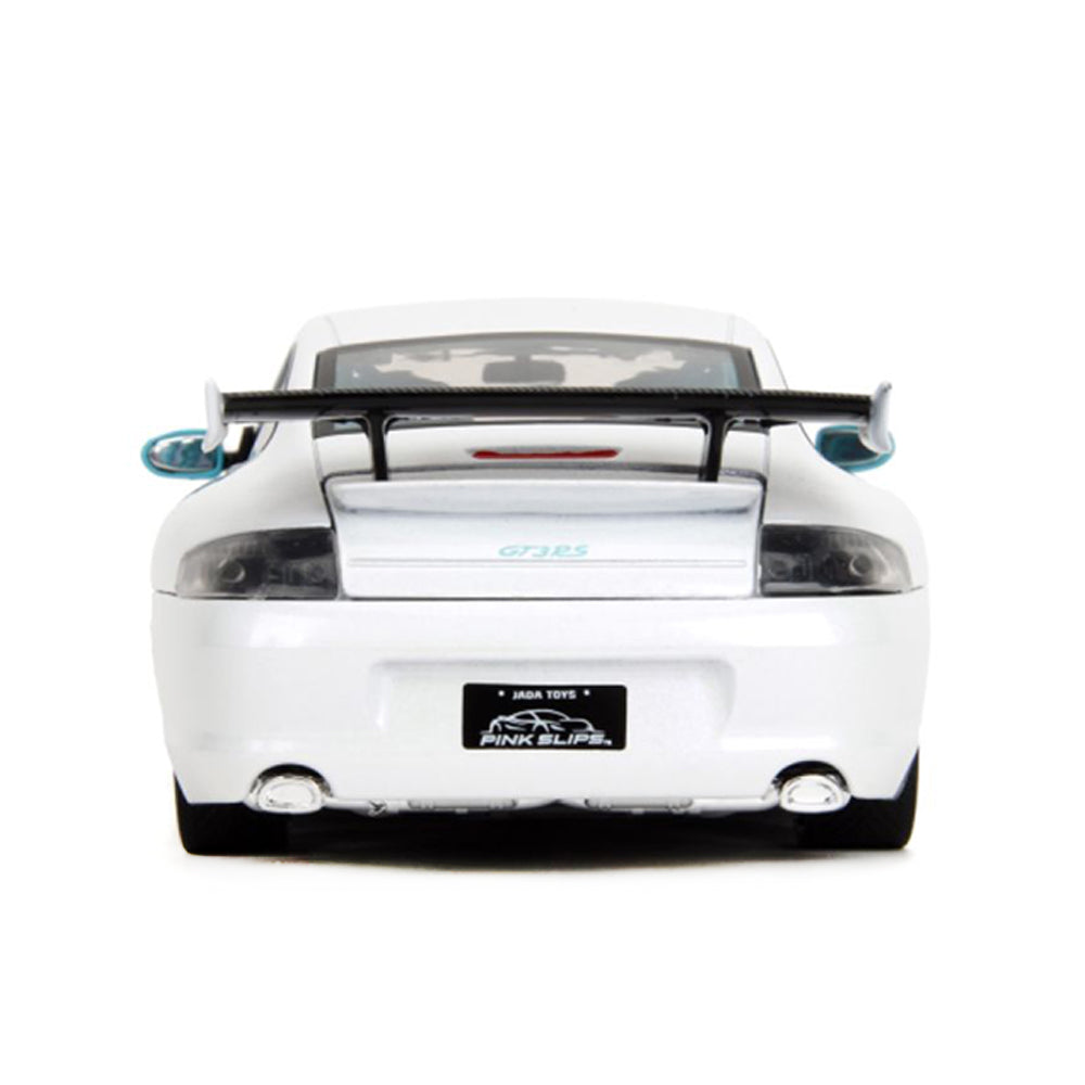 Jada 1:24 Scale Pink Slips Porsche 911 GT3 RS 996 White Blue Diecast Car Model