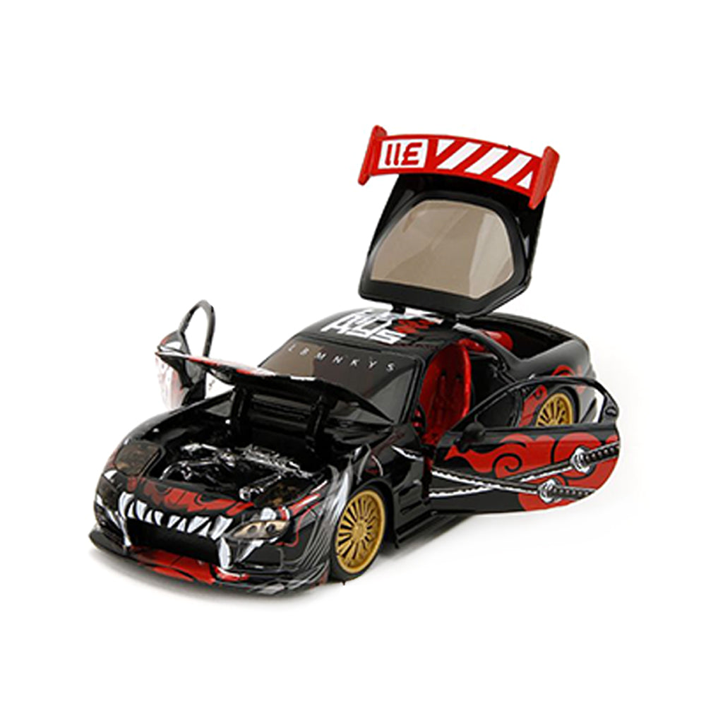 Jada 1:24 Scale Lab Monkeys Mazda RX7 With Saru Figure Diecast Vehicle