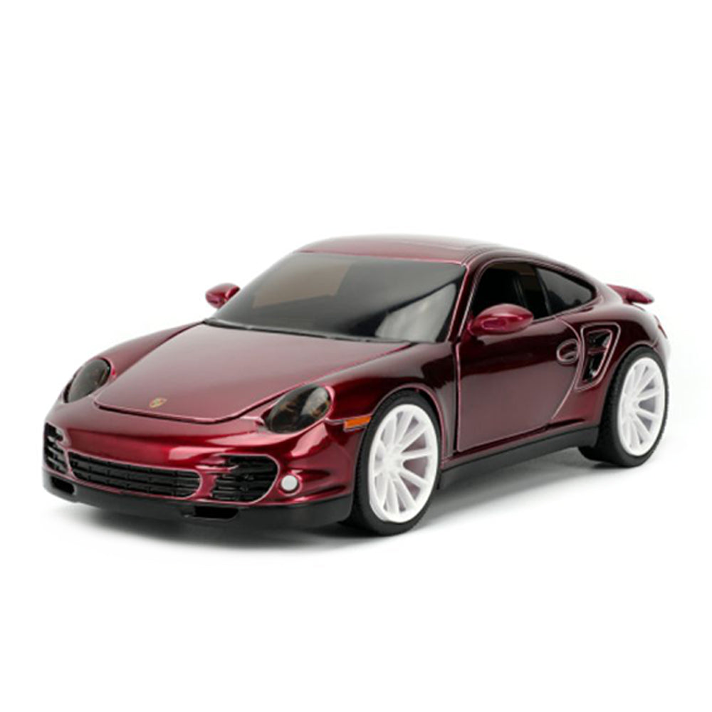 Jada 1:24 Scale Pink Slips Porsche 911 Turbo 997 Dark Red Diecast Car Model