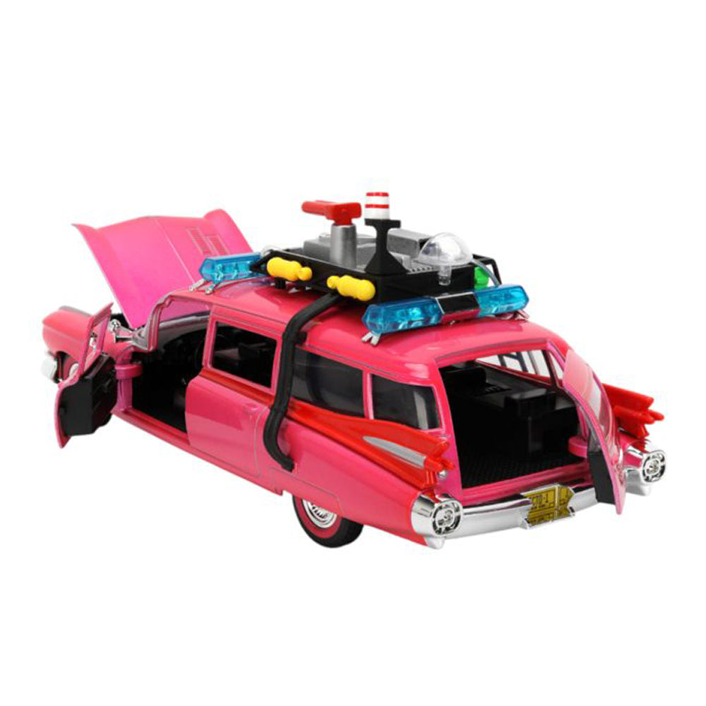 Jada 1:24 Scale Pink Slips Ghostbusters Ecto-1 Pink Diecast Vehicle