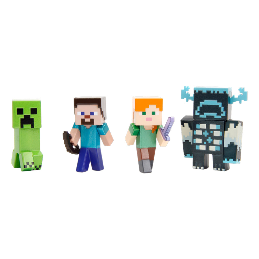 Jada Minecraft Steve Alex Creeper & Warden Nano Metalfigs Diecast Mini Figure