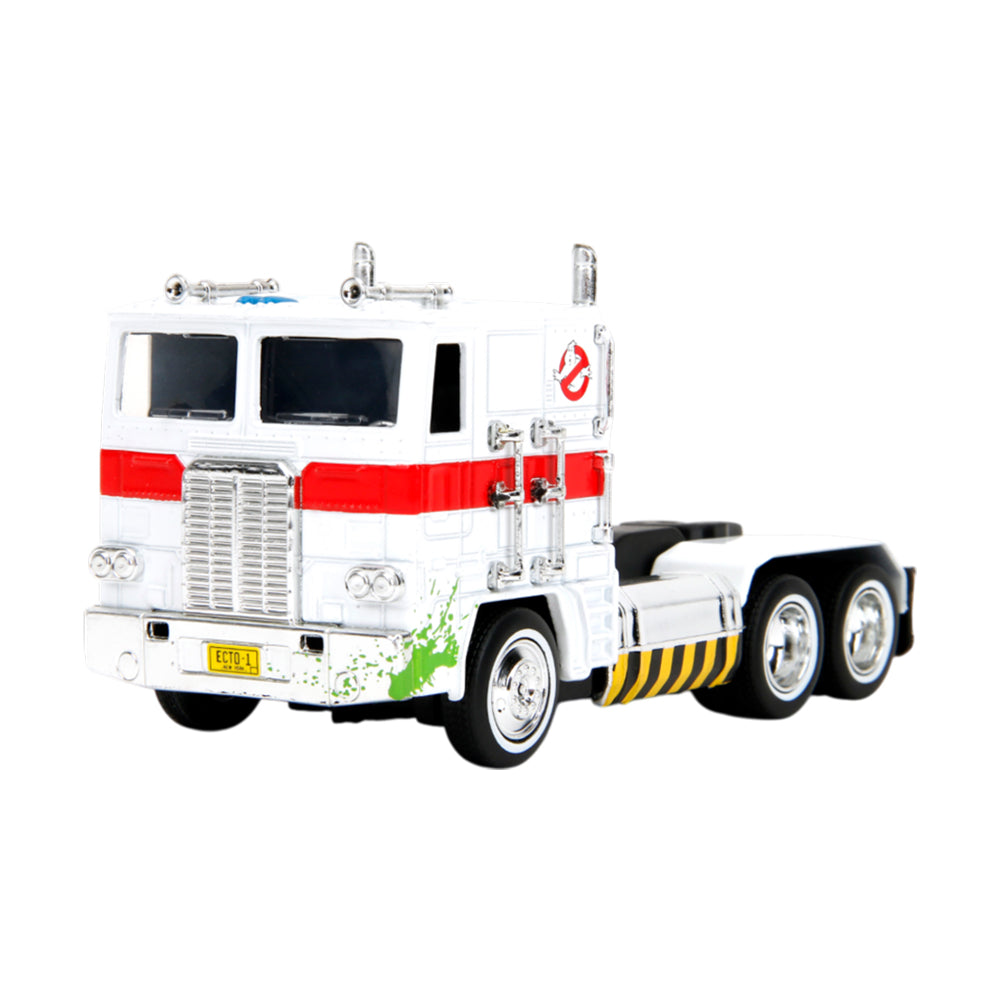 Jada 1:32 Scale Transformers Optimus Prime x Ecto-1 Mash-up Diecast Vehicle