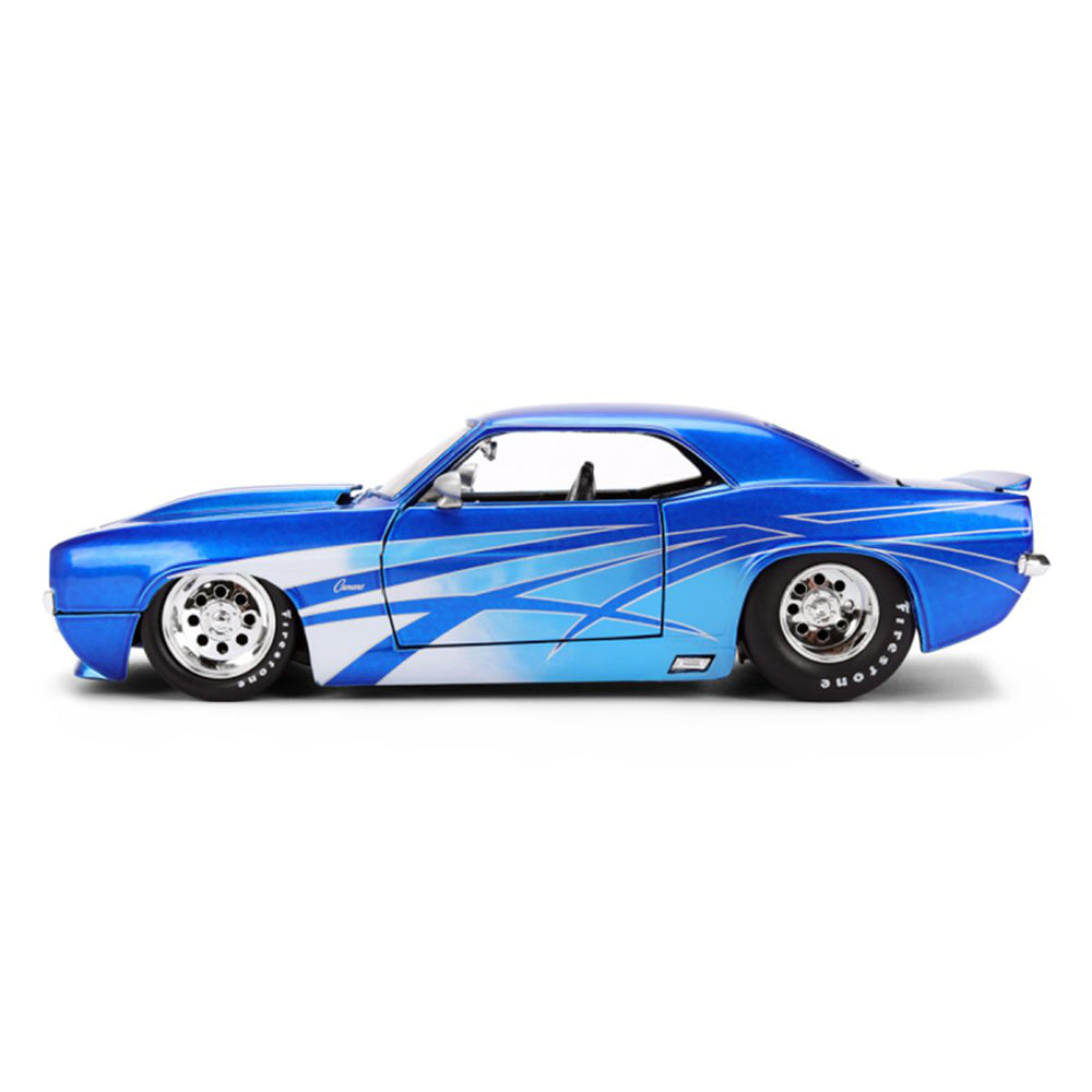 Jada 1:24 Scale Big Time Muscle 1969 Chevrolet Camaro Blue Diecast Model Car