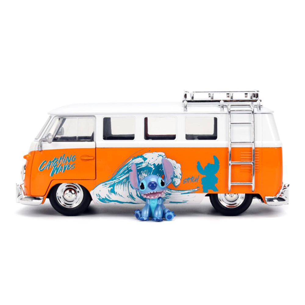 Jada 1:24 Scale Lilo & Stitch 1961 Volkswagen Bus With Stitch Figure Collectible