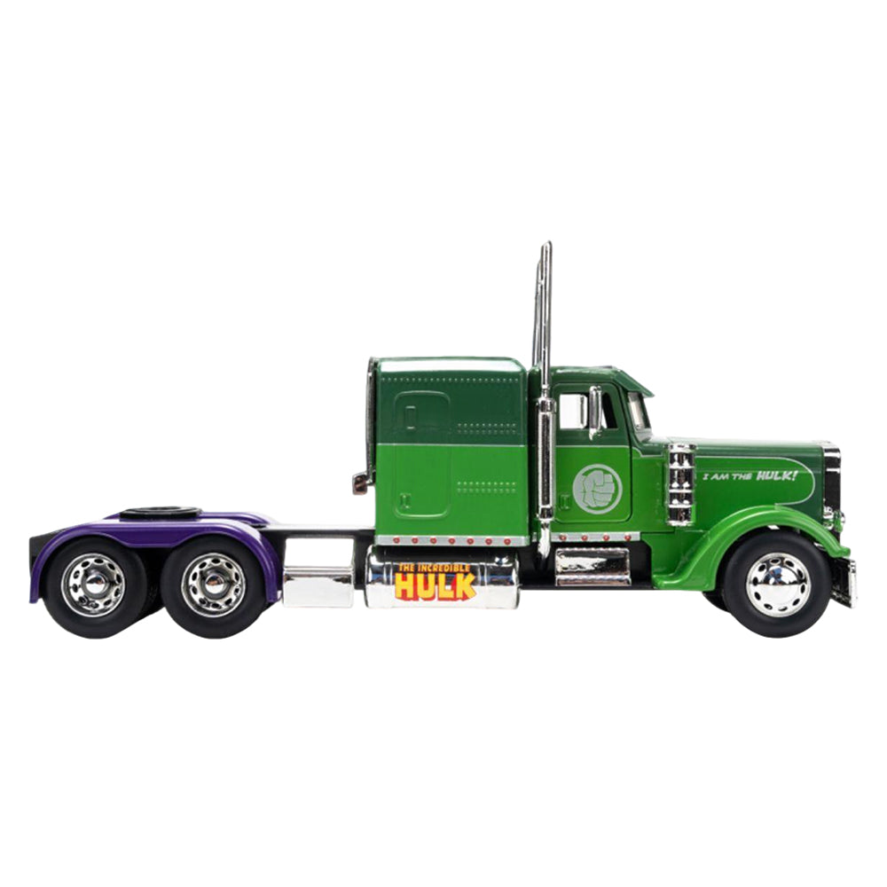 Jada 1:24 Scale Marvel Avengers Hulk Big Rig 1992 Peterbilt 379 Diecast Vehicle