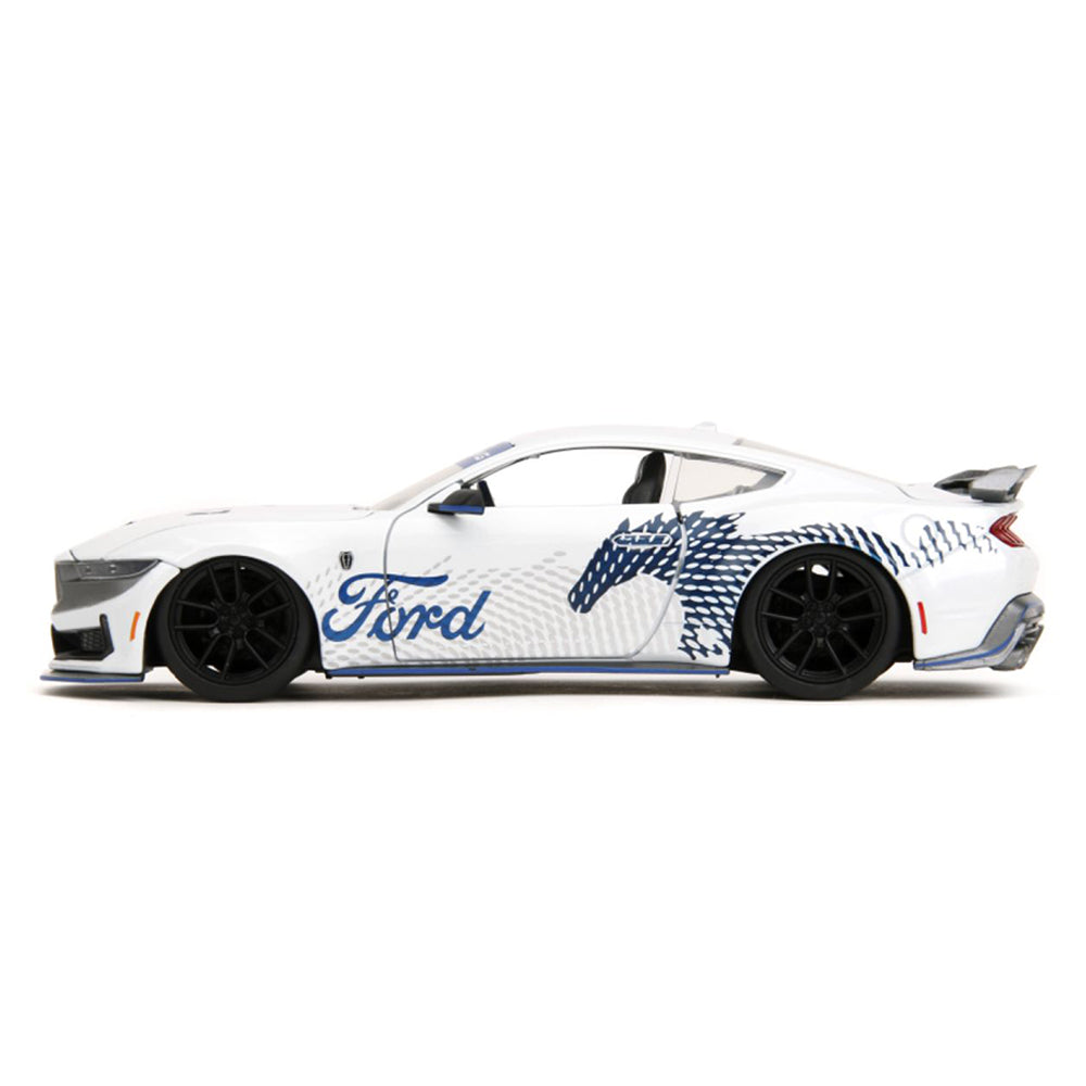 Jada 1:24 Scale Big Time Muscle 2024 Ford Mustang Dark Horse Edition White Diecast Car