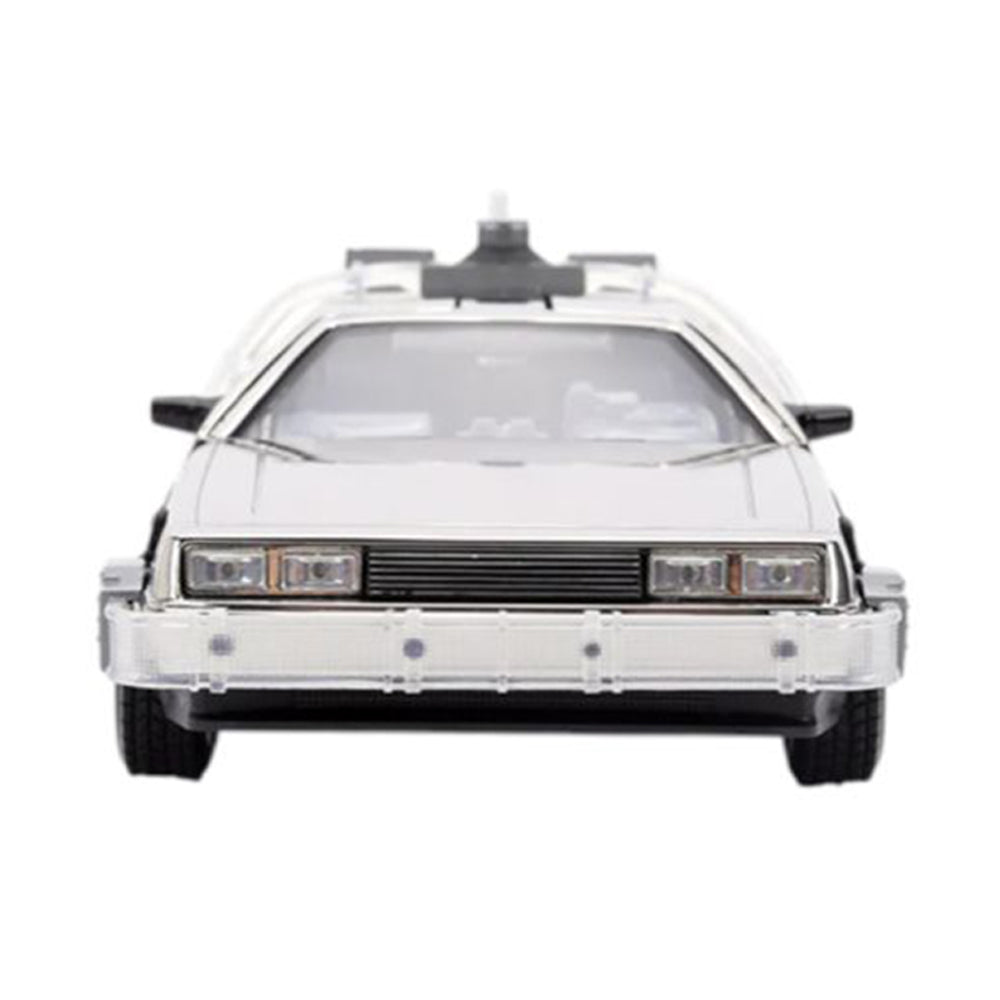 Jada 1:24 Scale Back To The Future Delorean Time Machine Chrome Diecast Car