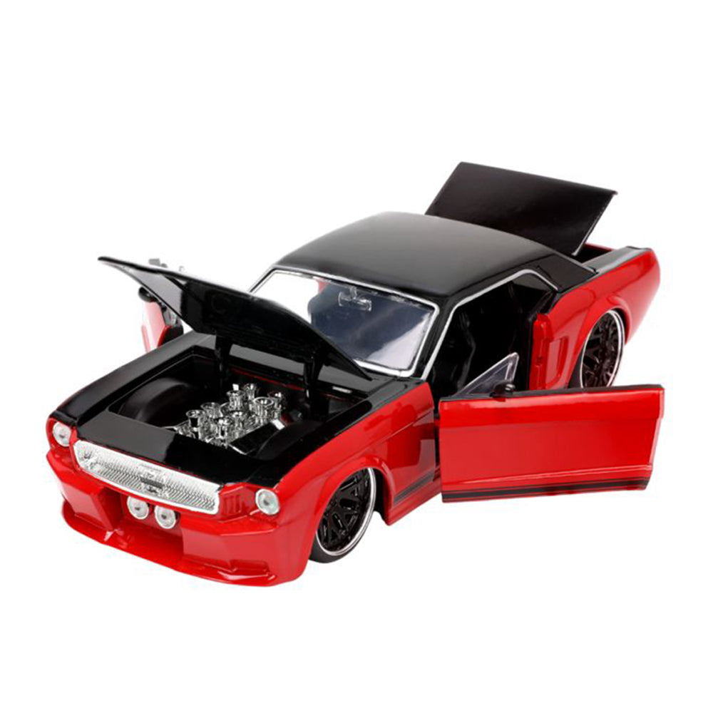 Jada 1:24 Scale Big Time Muscle 1965 Ford Mustang Red Black Diecast Vehicle