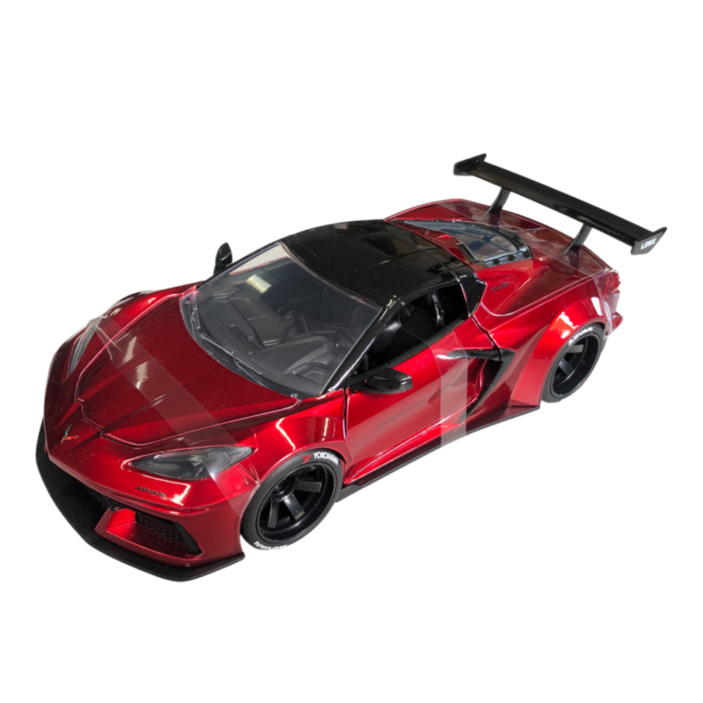 Jada 1:24 Pink Slips Chevrolet Corvette C8 Liberty Walk Red Diecast Car