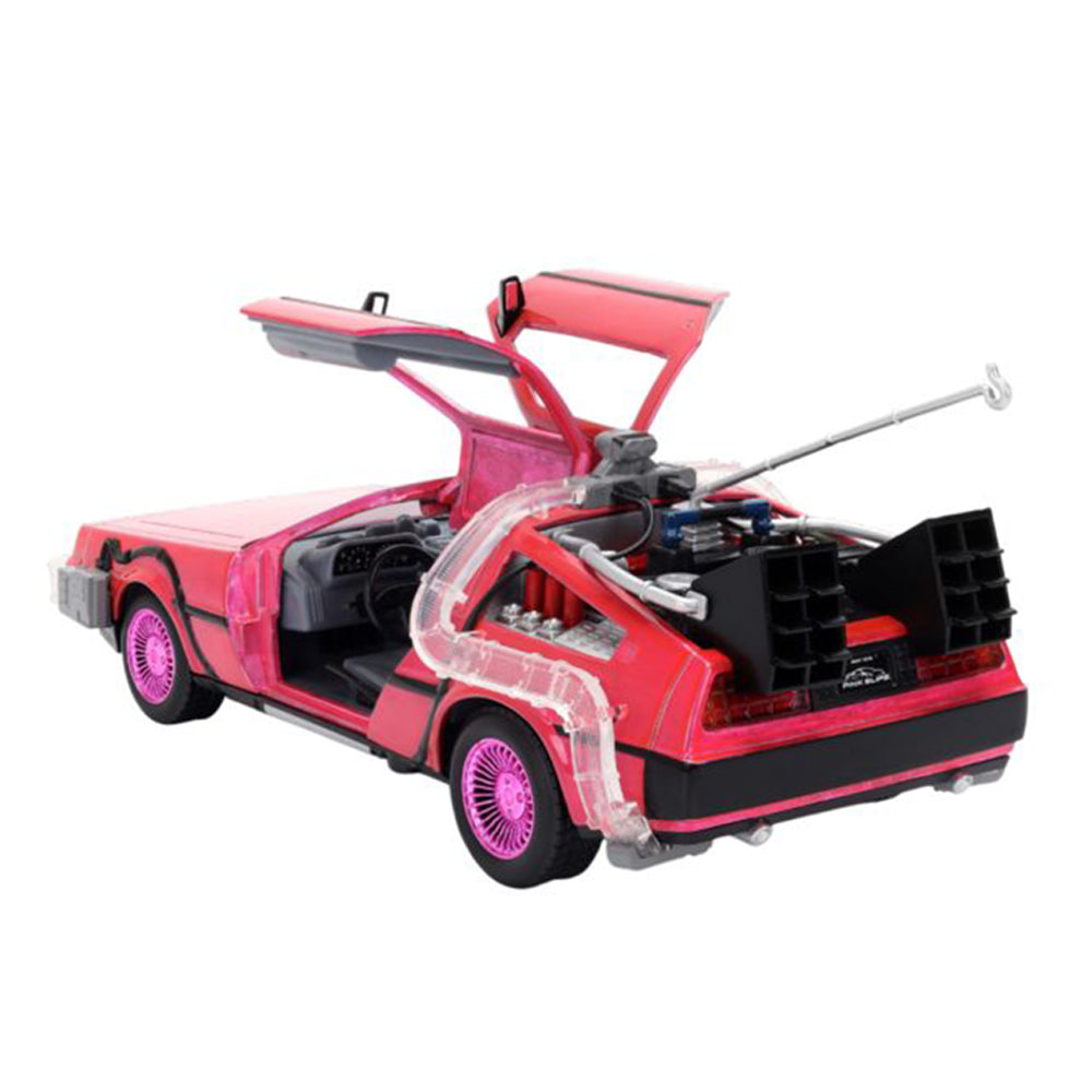Jada 1:24 Scale Pink Slips Back To The Future Delorean Time Machine Pink Vehicle