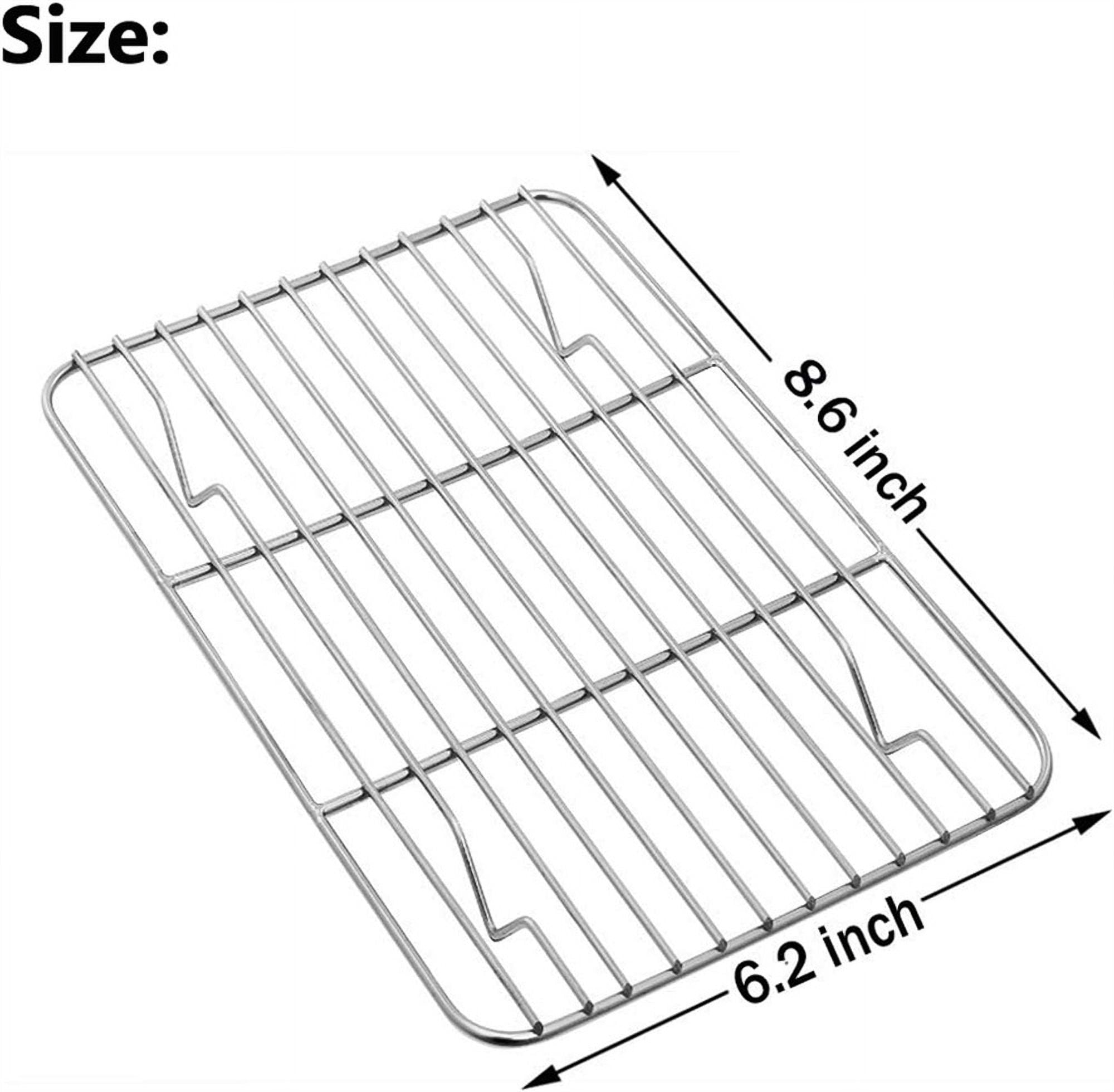 1Pack Kitchen Baking Rack,QZS Small Cooking Rack,Nonstick Wire Grill Net,Stainless Steel Roasting Grid Frame,Oven & Dishwasher Safe,for Picnic Camping Dinning and Outdoors 8"x 6 8"×6"×0.6"