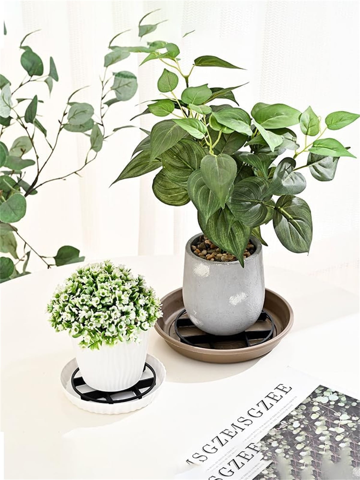 Plant Saucer Drainage Rack Stand,Tutuviw 21Pcs 3 Size Flower Pot Level Feet Elevator Support Holder,Plant Stands for Flower Pot Prevention Drainage,Reusable Mesh Pad,Raises Protector Plant Trivet