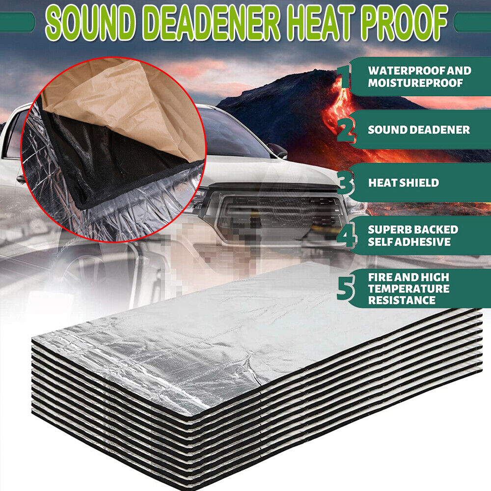 10mm Sound Deadener Insulation Heat Proof Noise Proofing Foam Car Auto Shield AU
