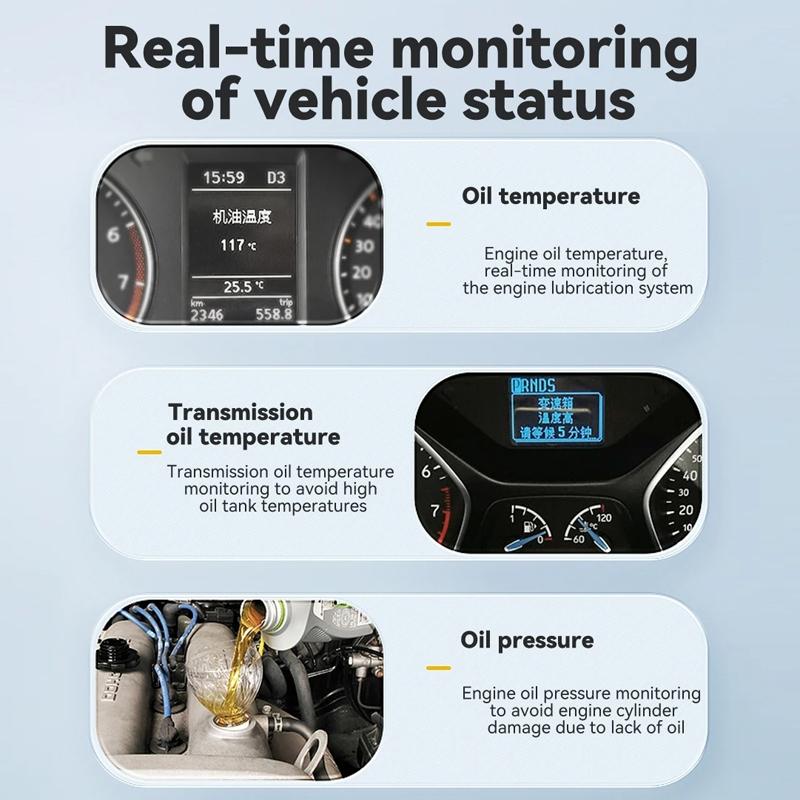 Vehicle Obd Head Up Display Multi Function Instrument For Oil Temp & Gearbox Monitoring - S101