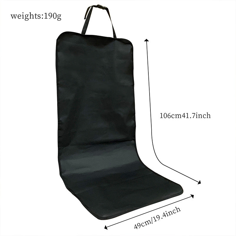 4 Pcs Black with Paw and Bone Print Waterproof Pet Car Seat Cover - Scratch-Resistant Oxford Cloth for Dogs and Cats (106 x 49 cm)